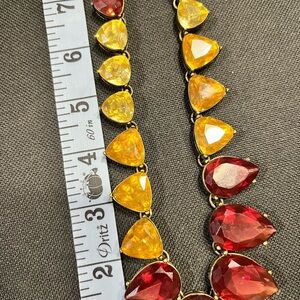 Elegant Red and Yellow Teardrop Necklace